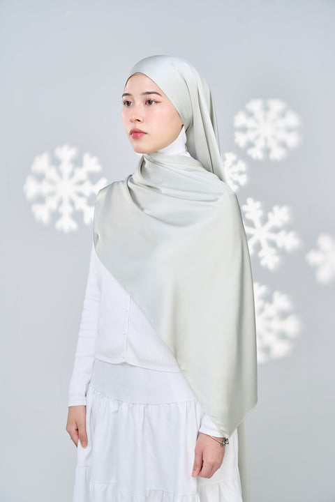 Inaya Satin Hijab - Whisper Grey