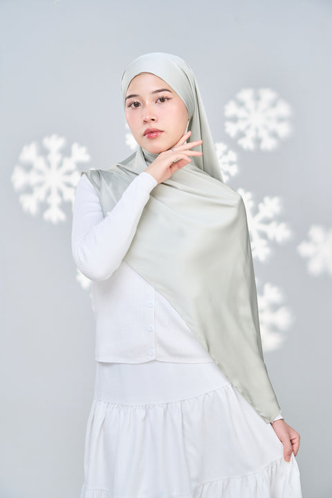Inaya Satin Hijab - Whisper Grey