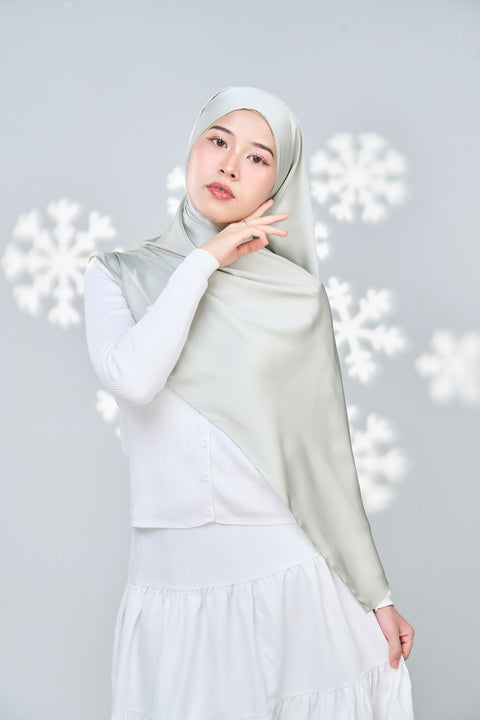 Inaya Satin Hijab - Whisper Grey