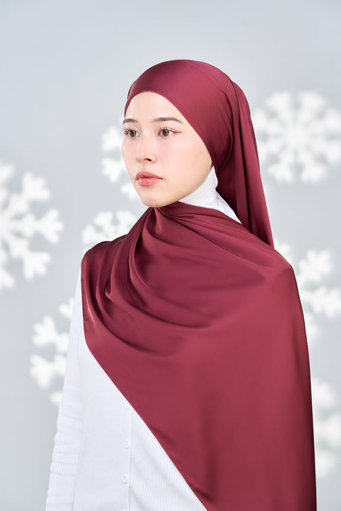 Inaya Satin Hijab - Zinfandel