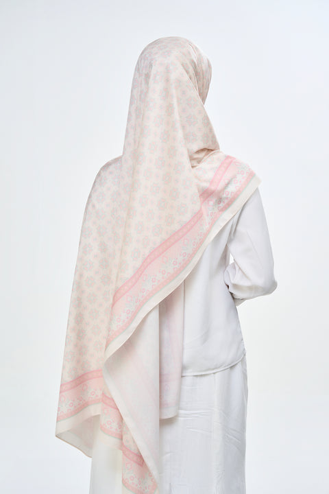 Majida Satin Hijab - Ballet White