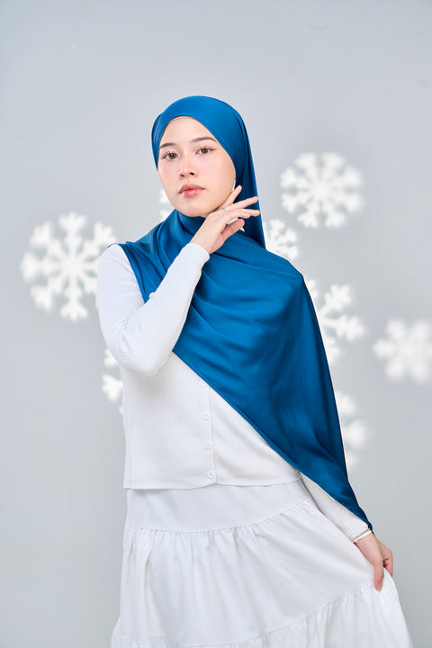 Inaya Satin Hijab - Phantom Blue