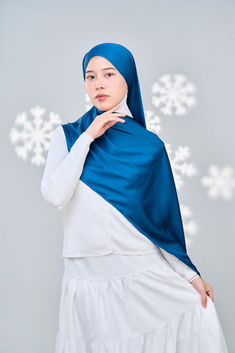 Inaya Satin Hijab - Phantom Blue