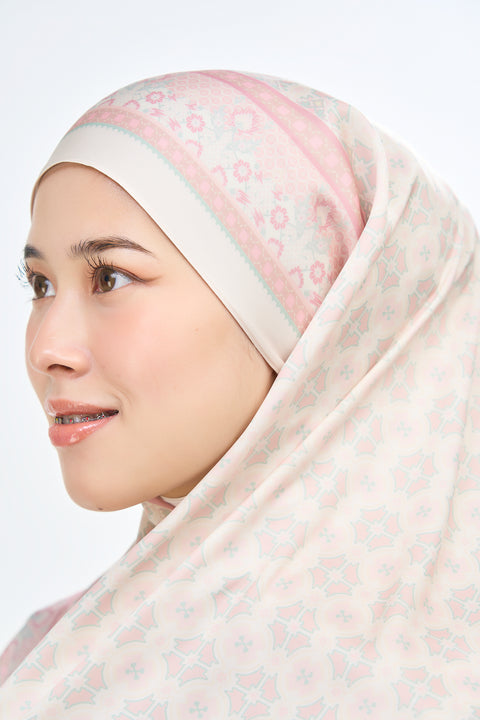 Majida Satin Hijab - Ballet White