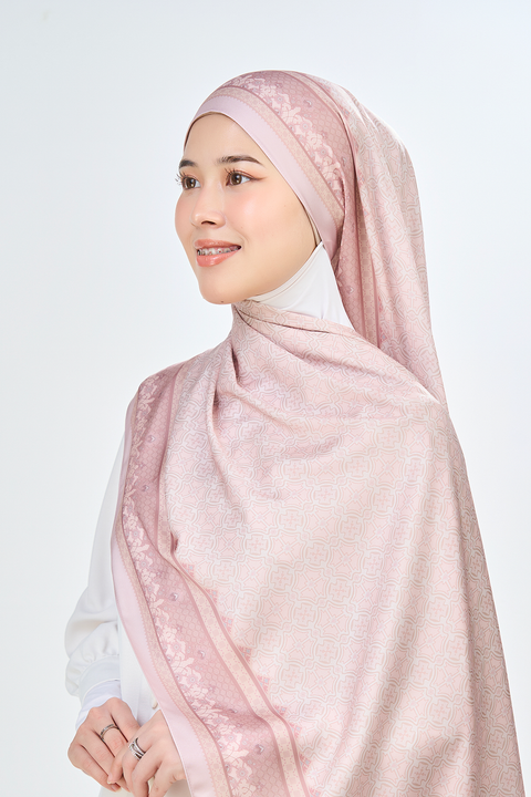 Majida Satin Hijab - Muddy Rose