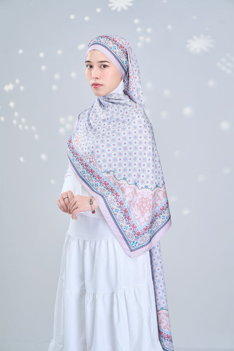 Sophia Satin Hijab - Light French Grey