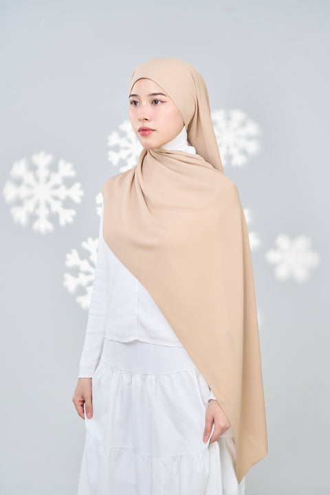 Hayaa Chiffon Hijab - Peanut Butter Crust