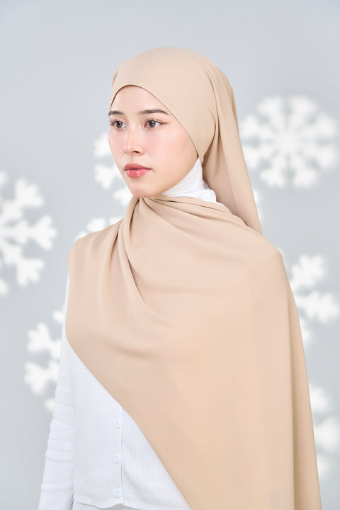 Hayaa Chiffon Hijab - Peanut Butter Crust