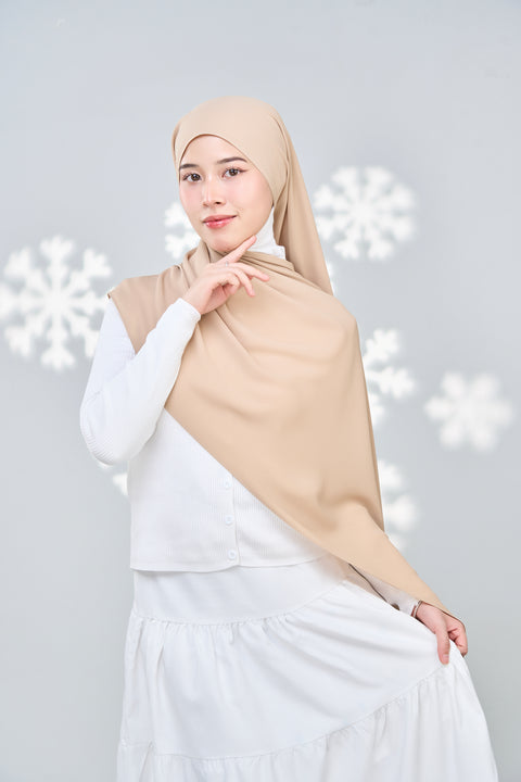 Hayaa Chiffon Hijab - Peanut Butter Crust