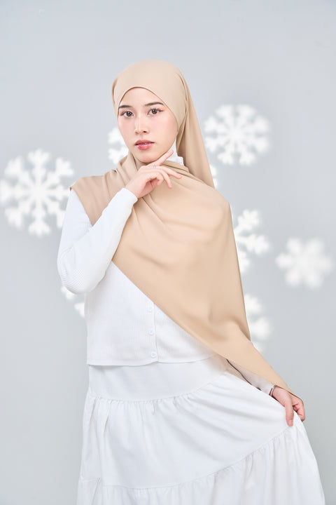 Hayaa Chiffon Hijab - Peanut Butter Crust