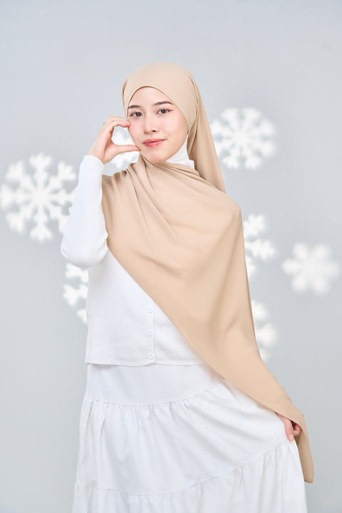 Hayaa Chiffon Hijab - Peanut Butter Crust