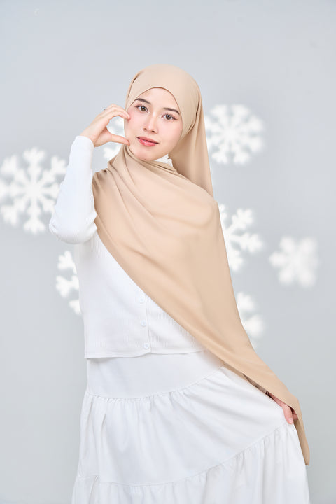 Hayaa Chiffon Hijab - Peanut Butter Crust