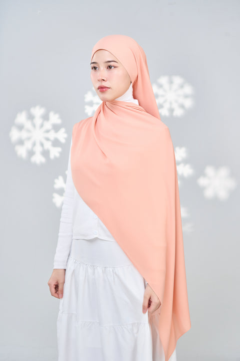 Hayaa Chiffon Hijab - Salmon Run