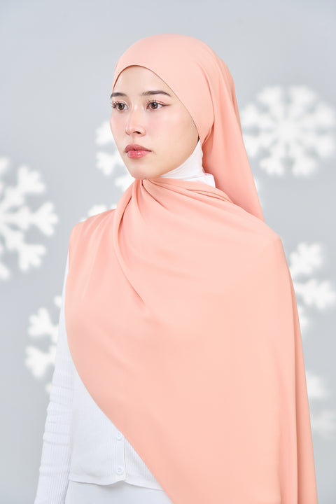Hayaa Chiffon Hijab - Salmon Run