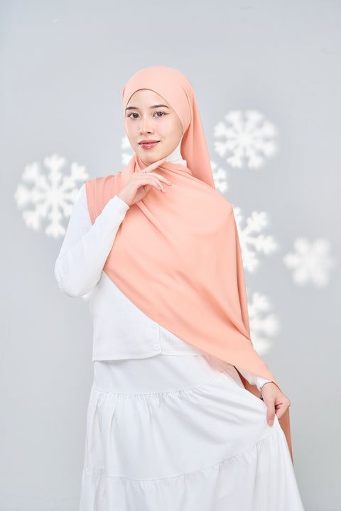 Hayaa Chiffon Hijab - Salmon Run