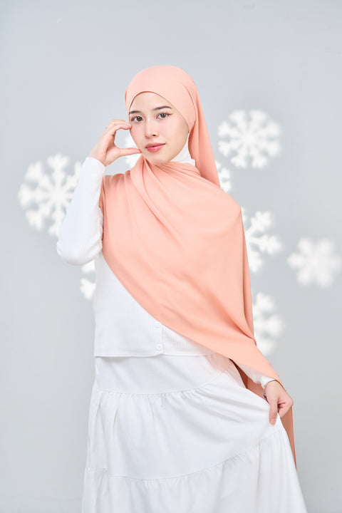 Hayaa Chiffon Hijab - Salmon Run