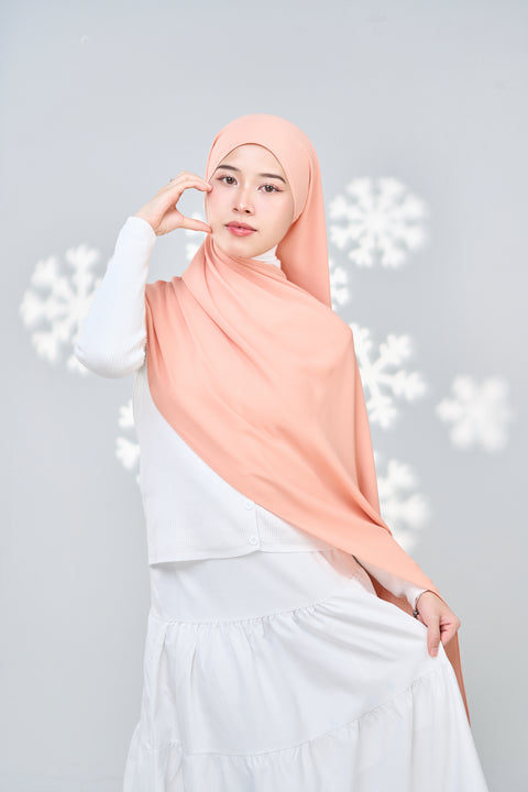 Hayaa Chiffon Hijab - Salmon Run