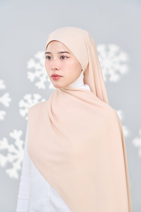 Hayaa Chiffon Hijab - Brilliant Beige
