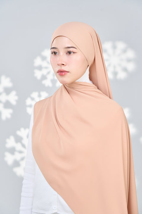 Hayaa Chiffon Hijab - Creamy Peach