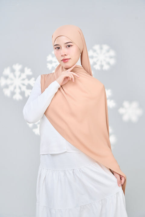 Hayaa Chiffon Hijab - Creamy Peach