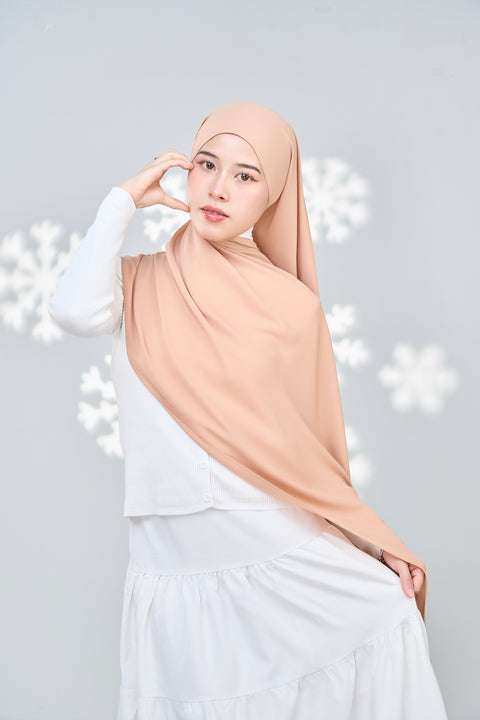 Hayaa Chiffon Hijab - Creamy Peach