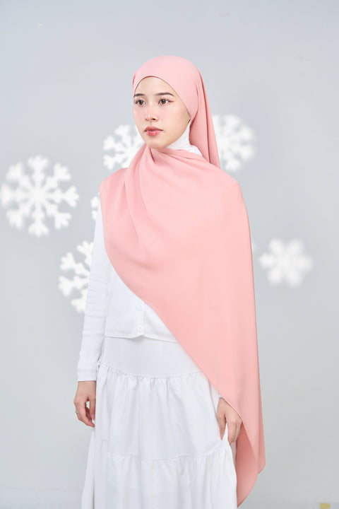 Hayaa Chiffon Hijab - Smoky Pink