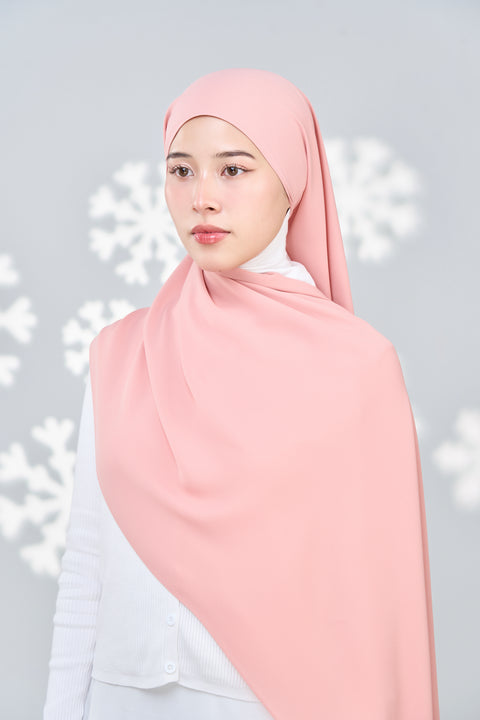 Hayaa Chiffon Hijab - Smoky Pink
