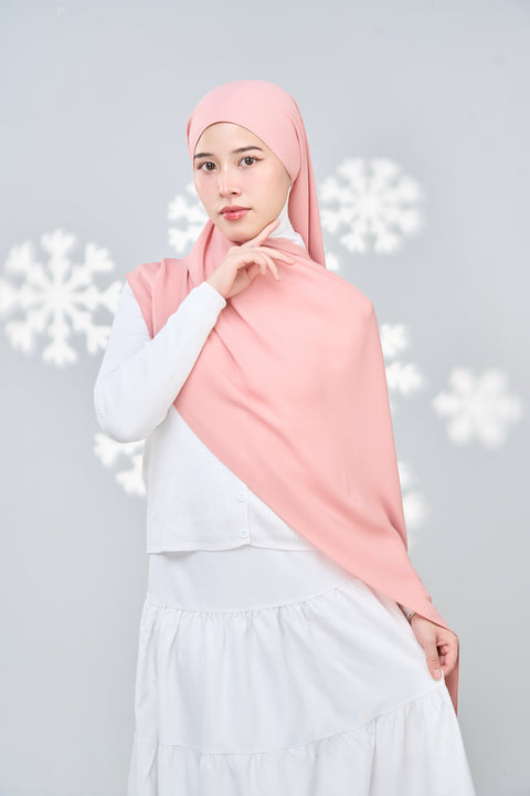 Hayaa Chiffon Hijab - Smoky Pink