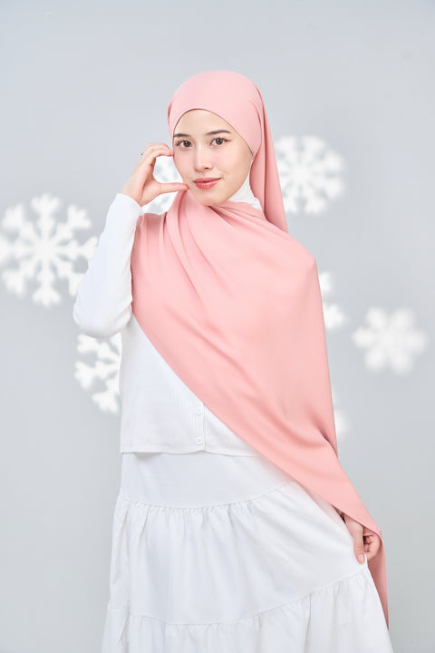 Hayaa Chiffon Hijab - Smoky Pink