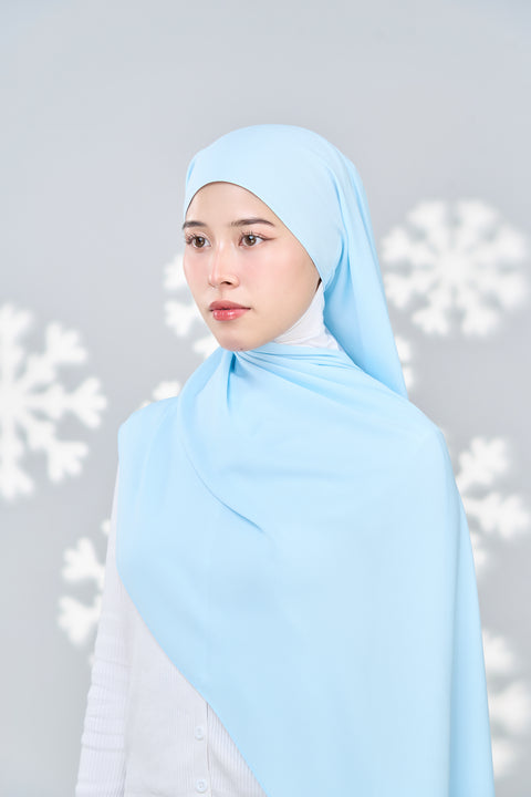 Hayaa Chiffon Hijab - Wind Blue