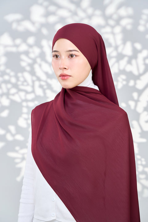 Aaliya Crinkle Hijab - Bulgarian Rose