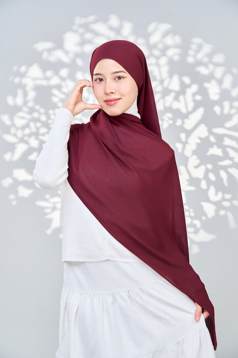 Aaliya Crinkle Hijab - Bulgarian Rose