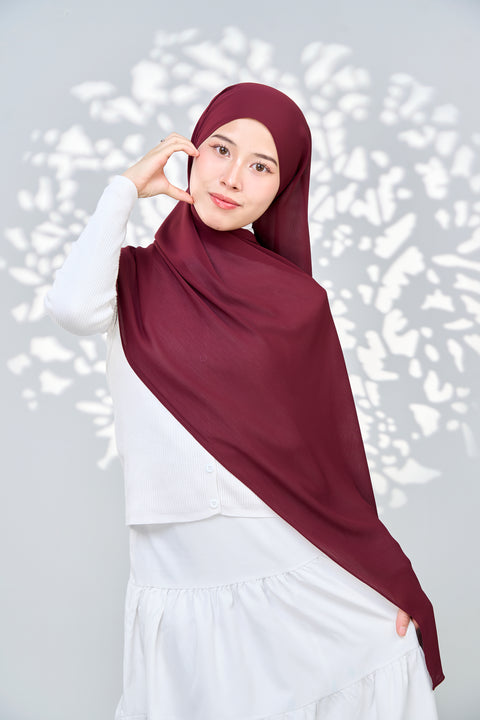 Aaliya Crinkle Hijab - Bulgarian Rose