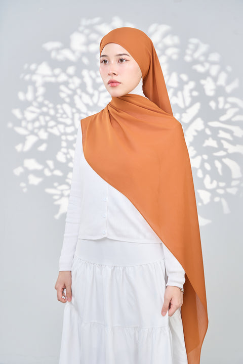 Aaliya Crinkle Hijab - Russet