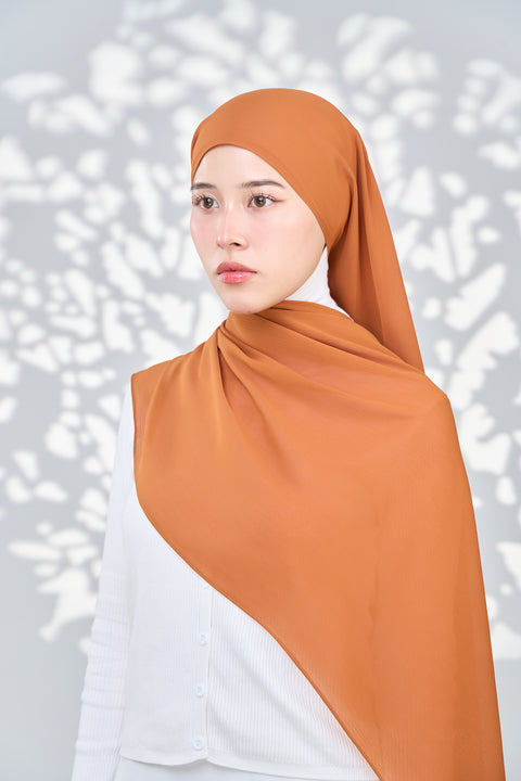 Aaliya Crinkle Hijab - Russet