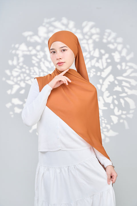 Aaliya Crinkle Hijab - Russet