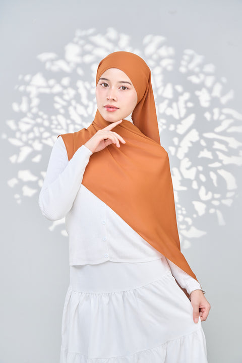 Aaliya Crinkle Hijab - Russet