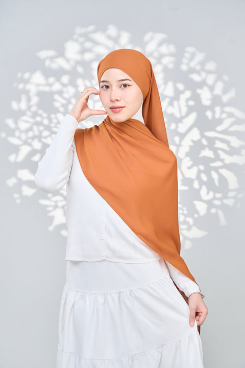 Aaliya Crinkle Hijab - Russet