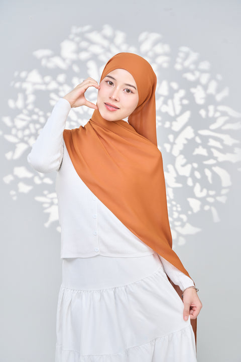 Aaliya Crinkle Hijab - Russet