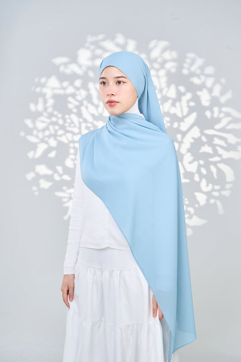 Aaliya Crinkle Hijab - Chambre Blue
