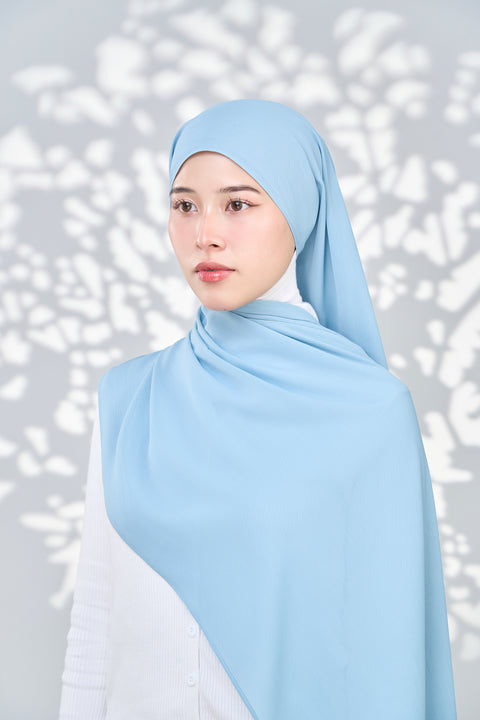 Aaliya Crinkle Hijab - Chambre Blue
