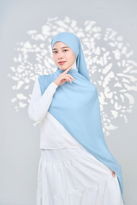 Aaliya Crinkle Hijab - Chambre Blue
