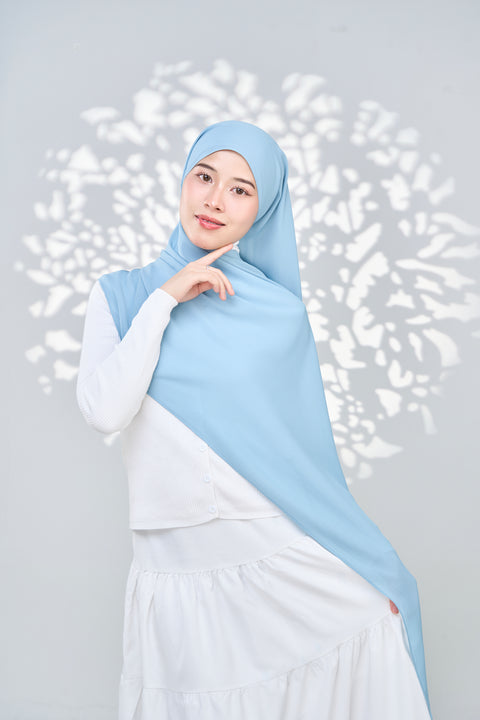 Aaliya Crinkle Hijab - Chambre Blue