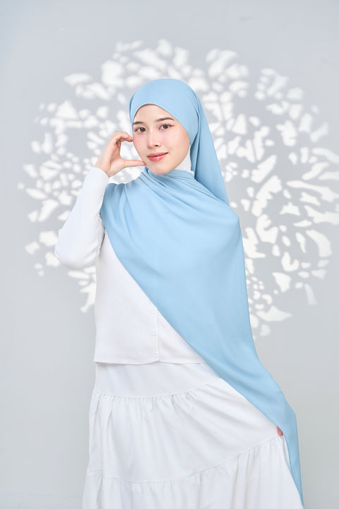 Aaliya Crinkle Hijab - Chambre Blue