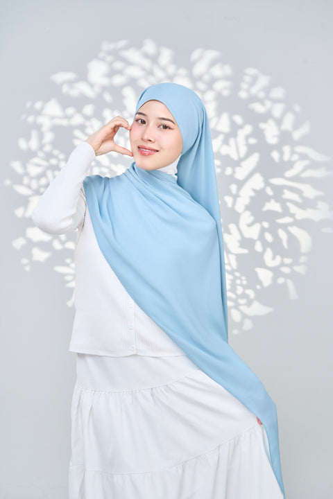 Aaliya Crinkle Hijab - Chambre Blue