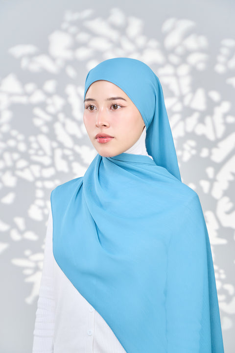 Aaliya Crinkle Hijab - Lichen Blue