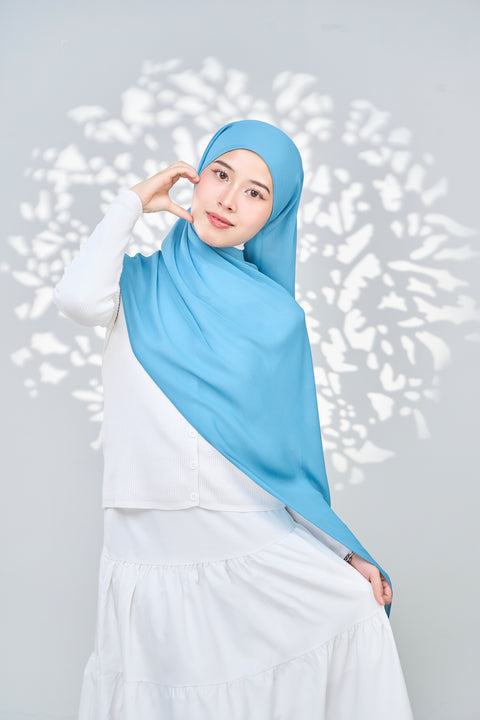 Aaliya Crinkle Hijab - Lichen Blue