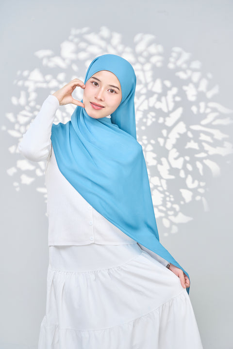 Aaliya Crinkle Hijab - Lichen Blue