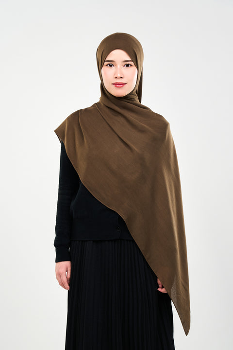 Ayra Everyday Cotton Hijab - Burnt Coffee