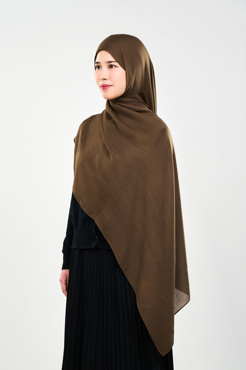 Ayra Everyday Cotton Hijab - Burnt Coffee